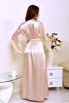 Витончений атласний халат довгий Пудра